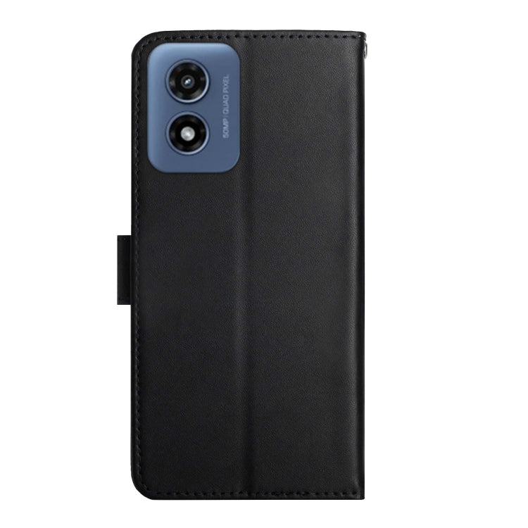 For Motorola Moto G Play 4G 2024 Genuine Leather Fingerprint-proof Horizontal Flip Phone Case(Black) - Motorola Cases by PMC Jewellery | Online Shopping South Africa | PMC Jewellery | Buy Now Pay Later Mobicred
