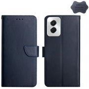 For Motorola Moto G Power 5G 2024 Genuine Leather Fingerprint-proof Horizontal Flip Phone Case(Blue)