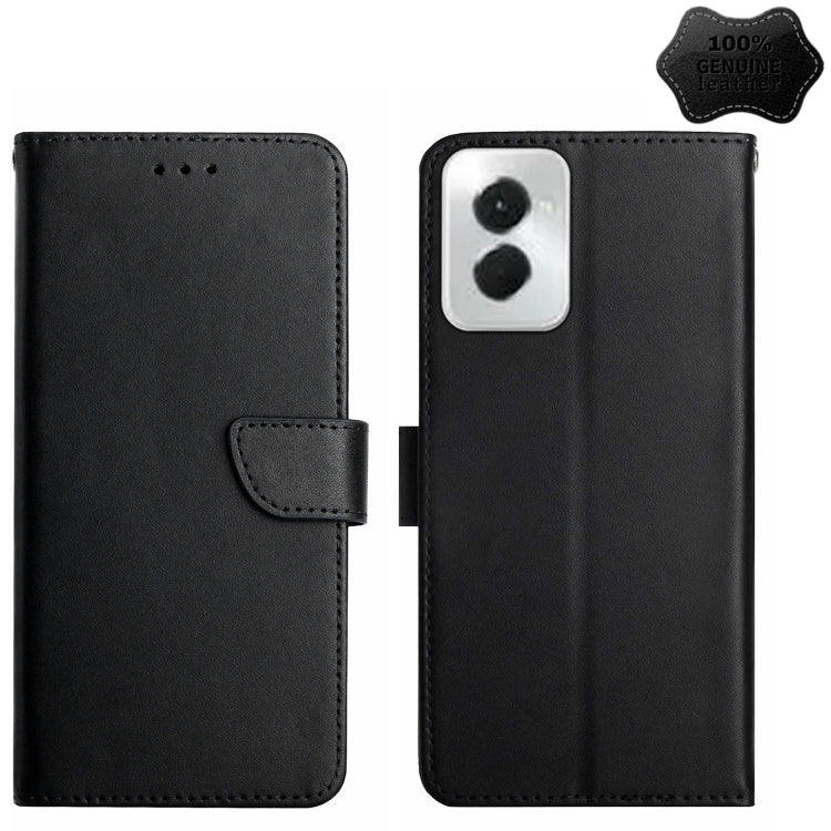 For Motorola Moto G Power 5G 2024 Genuine Leather Fingerprint-proof Horizontal Flip Phone Case(Black) - Motorola Cases by PMC Jewellery | Online Shopping South Africa | PMC Jewellery | Buy Now Pay Later Mobicred