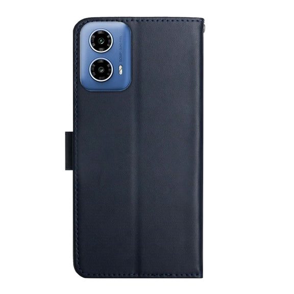 For Motorola Moto G Stylus 5G 2024 Genuine Leather Fingerprint-proof Horizontal Flip Phone Case(Blue)