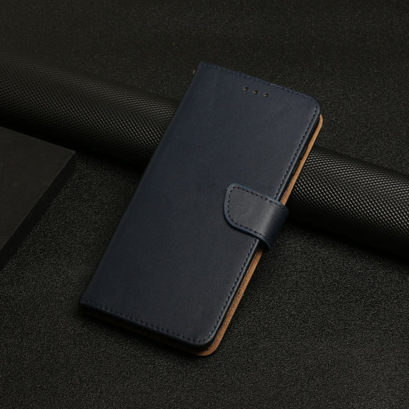 For Motorola Moto G85 5G Genuine Leather Fingerprint-proof Horizontal Flip Phone Case(Blue)