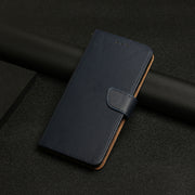 For Motorola Moto G55 5G Genuine Leather Fingerprint-proof Horizontal Flip Phone Case(Blue)