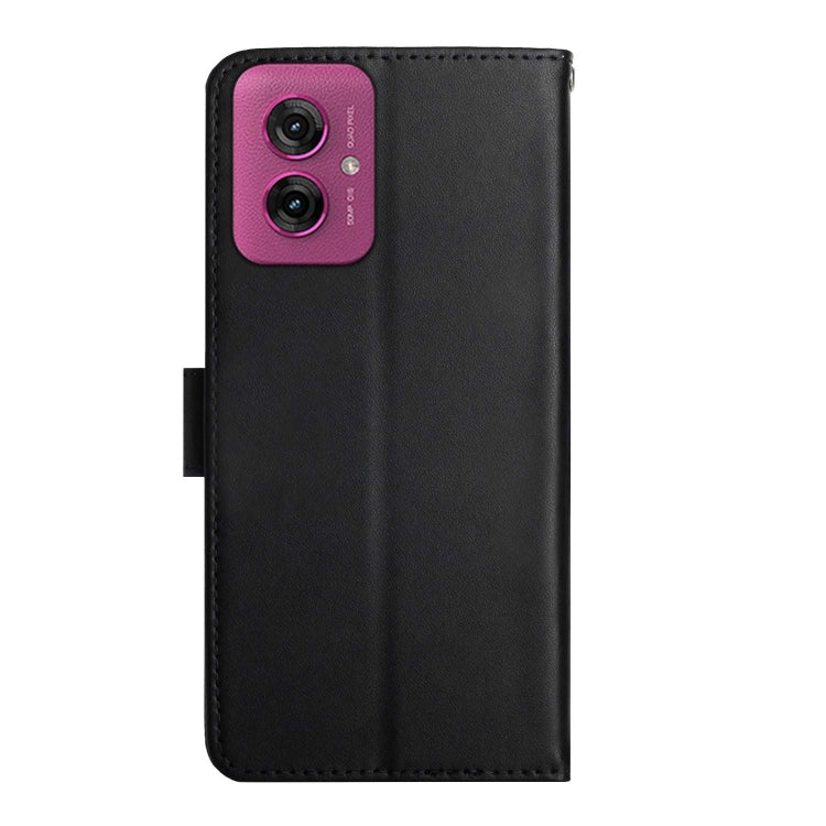 For Motorola Moto G55 5G Genuine Leather Fingerprint-proof Horizontal Flip Phone Case(Black)