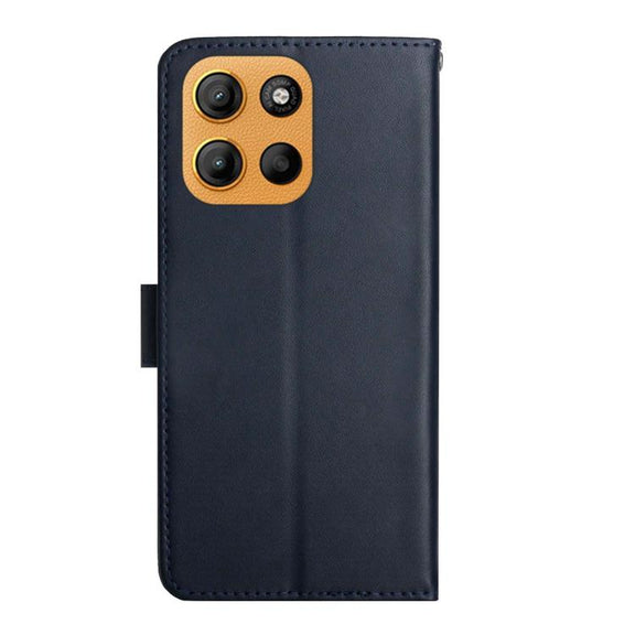 For Motorola Moto G Stylus 5G 2025 Genuine Leather Fingerprint-proof Horizontal Flip Phone Case(Blue)