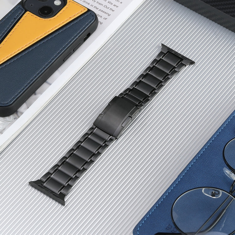 For Apple Watch Ultra 49mm Five Beads Turtle Buckle Titanium Steel Watch Band(Black) - Watch Bands by PMC TechLife | Online Shopping South Africa | PMC TechLife