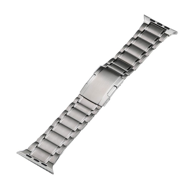 For Apple Watch Series 7 45mm Five Beads Turtle Buckle Titanium Steel Watch Band(Silver) - Watch Bands by PMC TechLife | Online Shopping South Africa | PMC TechLife