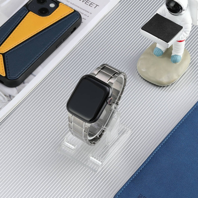 For Apple Watch SE 44mm Five Beads Turtle Buckle Titanium Steel Watch Band(Silver) - Watch Bands by PMC TechLife | Online Shopping South Africa | PMC TechLife