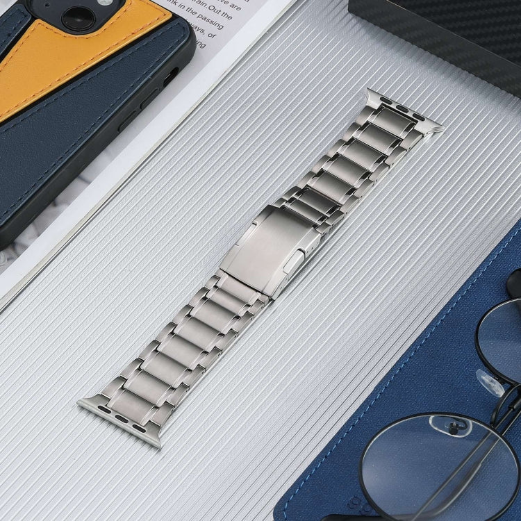 For Apple Watch Ultra 2 49mm Five Beads Turtle Buckle Titanium Steel Watch Band(Silver) - Watch Bands by PMC TechLife | Online Shopping South Africa | PMC TechLife