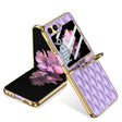 For Samsung Galaxy Z Flip6 / Flip7 FE GKK Integrated Plating Diamond Texture PU Phone Case with Ring(Purple) - free shipping - PMC Jewellery - Order now!
