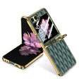 For Samsung Galaxy Z Flip6 GKK Integrated Plating Diamond Texture PU Phone Case with Ring(Green) - free shipping - PMC Jewellery - Order now!