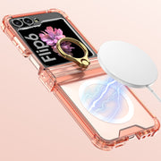 For Samsung Galaxy Z Flip6 GKK MagSafe Airbag Hinge Shockproof Phone Case with Ring Holder(Purple)