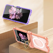 For Samsung Galaxy Z Flip6 GKK MagSafe Airbag Hinge Shockproof Phone Case with Ring Holder(Purple)