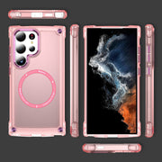 For Samsung Galaxy S25 Ultra 5G Skin Feel TPU + PC MagSafe Magnetic Phone Case(Transparent Pink)