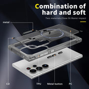 For Samsung Galaxy S25 Ultra 5G Skin Feel TPU + PC MagSafe Magnetic Phone Case(Transparent Black)
