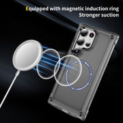For Samsung Galaxy S25 Ultra 5G Skin Feel TPU + PC MagSafe Magnetic Phone Case(Transparent Black)