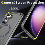 For Samsung Galaxy S25+ 5G Skin Feel TPU + PC MagSafe Magnetic Phone Case(Transparent Black)