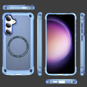 For Samsung Galaxy S25+ 5G Skin Feel TPU + PC MagSafe Magnetic Phone Case(Transparent Blue)