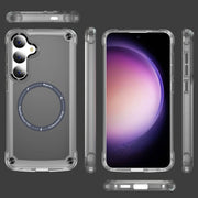 For Samsung Galaxy S25 5G Skin Feel TPU + PC MagSafe Magnetic Phone Case(Transparent Black)