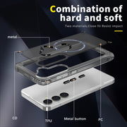 For Samsung Galaxy S25 5G Skin Feel TPU + PC MagSafe Magnetic Phone Case(Transparent Black)