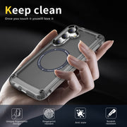 For Samsung Galaxy S25 5G Skin Feel TPU + PC MagSafe Magnetic Phone Case(Transparent Black)