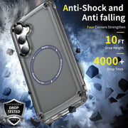 For Samsung Galaxy S25 5G Skin Feel TPU + PC MagSafe Magnetic Phone Case(Transparent Black)