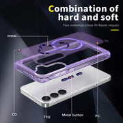 For Samsung Galaxy S25 5G Skin Feel TPU + PC MagSafe Magnetic Phone Case(Transparent Purple)