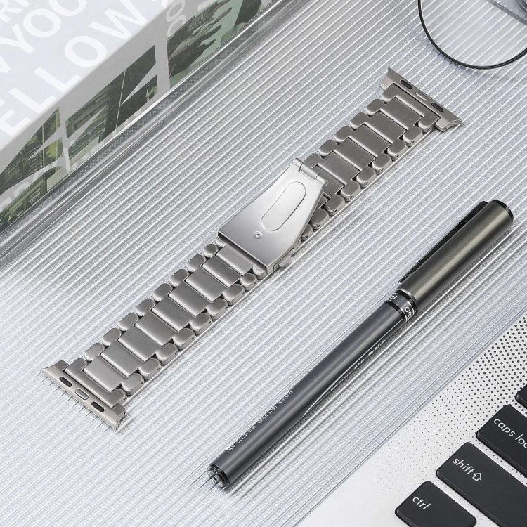 For Apple Watch SE 2022 40mm Five Beads Titanium Steel Watch Band(Silver) - Watch Bands by PMC TechLife | Online Shopping South Africa | PMC TechLife