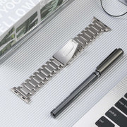 For Apple Watch Series 7 45mm Five Beads Titanium Steel Watch Band(Silver)
