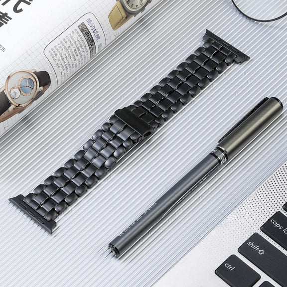For Apple Watch Series 5 40mm Five Beads Titanium Steel Watch Band(Black)