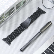 For Apple Watch Series 5 40mm Five Beads Titanium Steel Watch Band(Black)