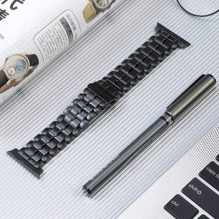 For Apple Watch Series 3 42mm Five Beads Titanium Steel Watch Band(Black) - Watch Bands by PMC TechLife | Online Shopping South Africa | PMC TechLife