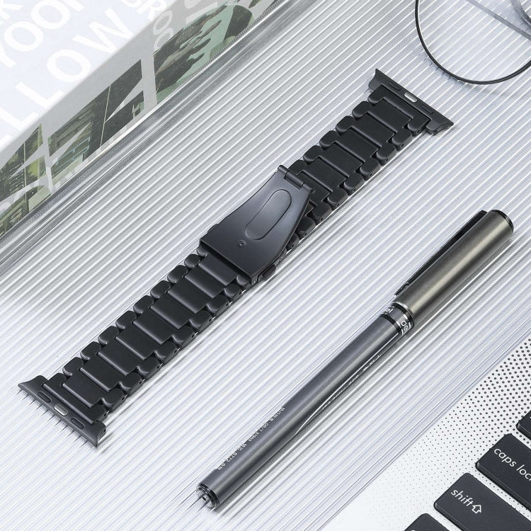 For Apple Watch Series 2 42mm Five Beads Titanium Steel Watch Band(Black)