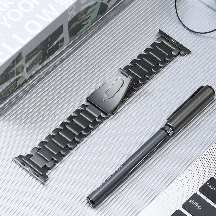 For Apple Watch Series 2 38mm Five Beads Titanium Steel Watch Band(Grey)