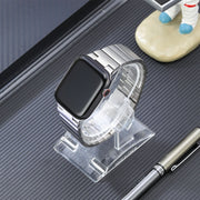 For Apple Watch 38mm Flat Buckle Stainless Steel Watch Band(Silver)