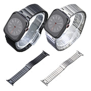 For Apple Watch SE 40mm Flat Buckle Stainless Steel Watch Band(Black)