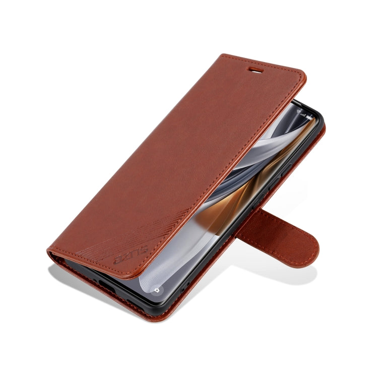 For Huawei Pura 70 AZNS Sheepskin Texture Flip Leather Phone Case(Brown)