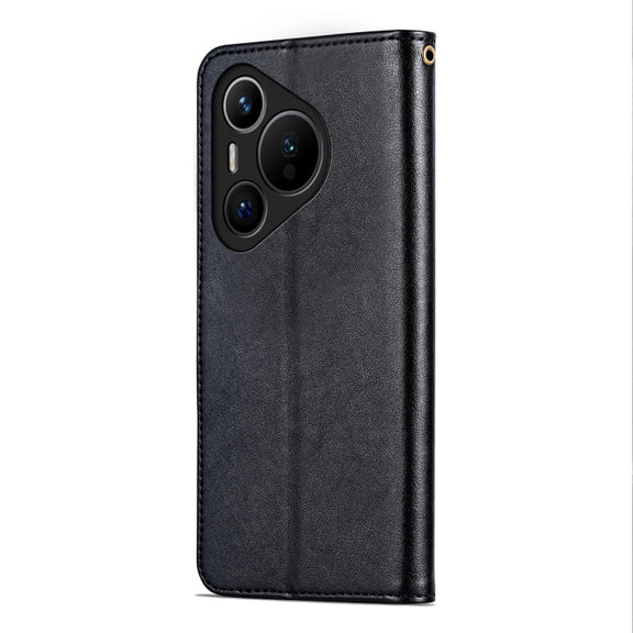 For Huawei Pura 70 AZNS Sheepskin Texture Flip Leather Phone Case(Black)