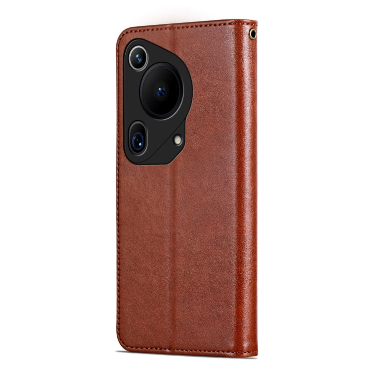For Huawei Pura 70 Ultra AZNS Sheepskin Texture Flip Leather Phone Case(Brown)