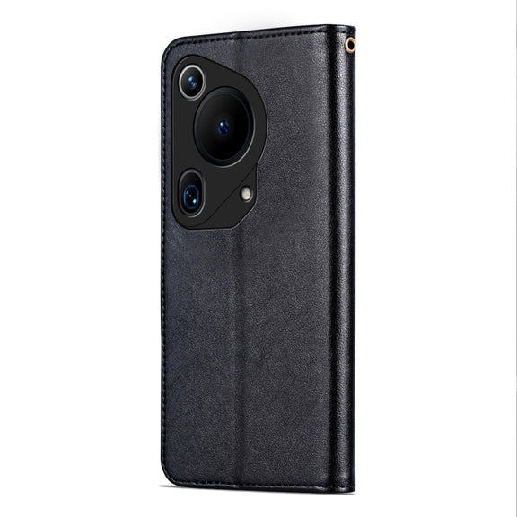 For Huawei Pura 70 Ultra AZNS Sheepskin Texture Flip Leather Phone Case(Black)