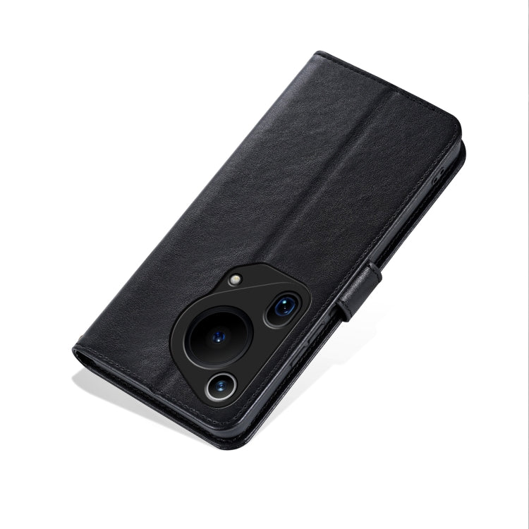 For Huawei Pura 70 Ultra AZNS Sheepskin Texture Flip Leather Phone Case(Black)