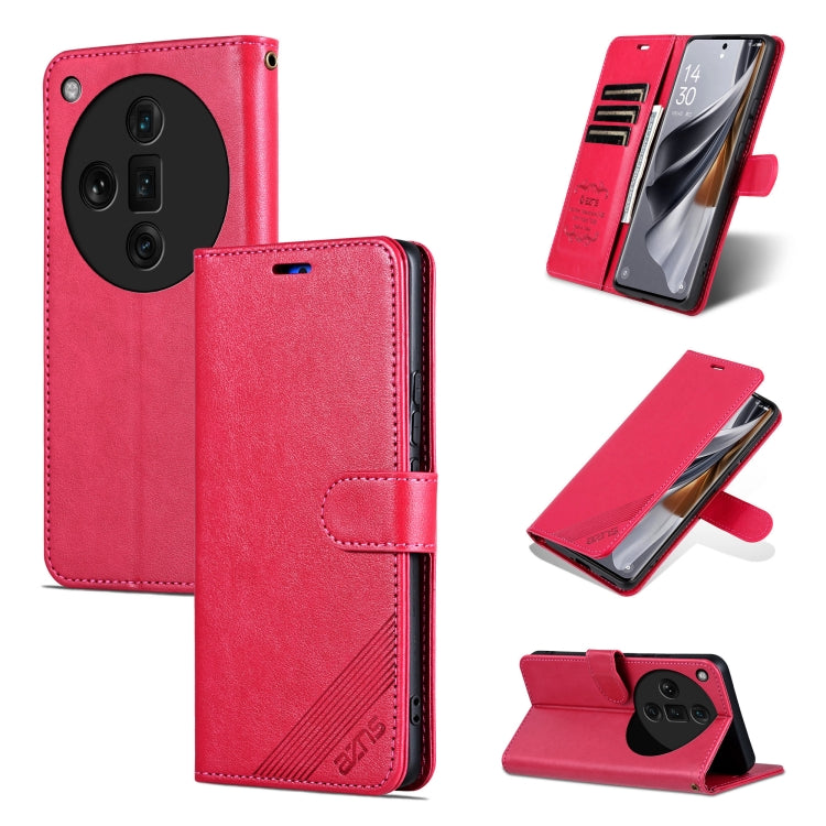 For OPPO Find X7 Ultra AZNS Sheepskin Texture Flip Leather Phone Case(Red) - OPPO Cases by AZNS | Online Shopping South Africa | PMC TechLife | Buy Now Pay Later Mobicred