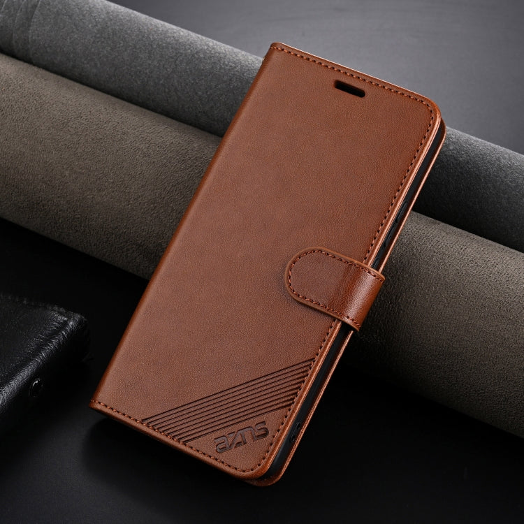 For OPPO K12 AZNS Sheepskin Texture Flip Leather Phone Case(Brown) - free shipping - PMC TechLife - Order now!