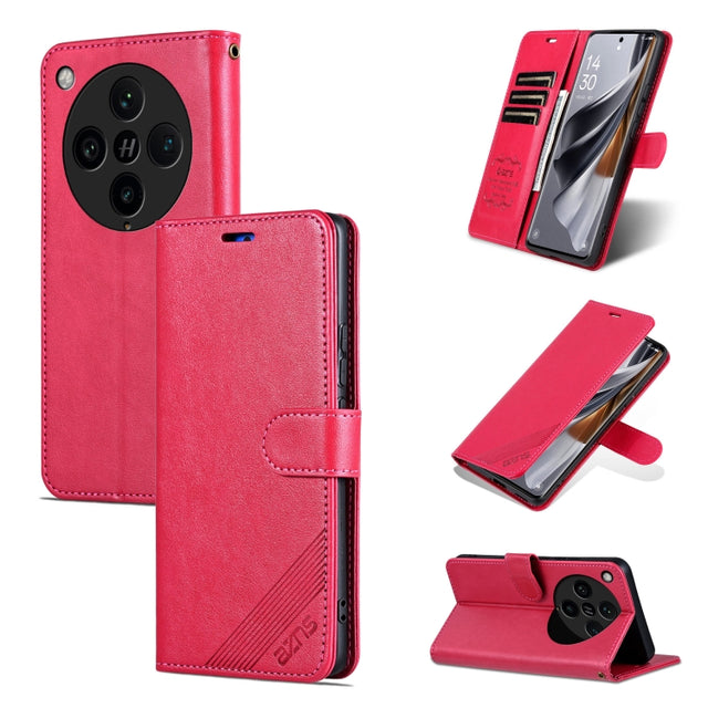 For OPPO Find X8 Pro AZNS Sheepskin Texture Flip Leather Phone Case(Red)