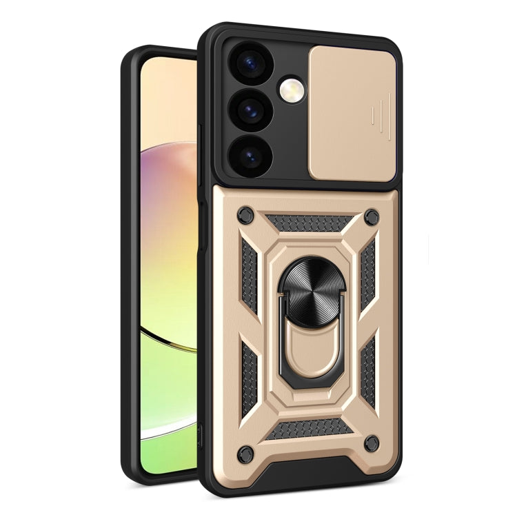 For Samsung Galaxy S24+ 5G Sliding Camera Cover Design TPU+PC Phone Case(Gold) - Galaxy S24+ 5G Cases by PMC TechLife | Online Shopping South Africa | PMC TechLife