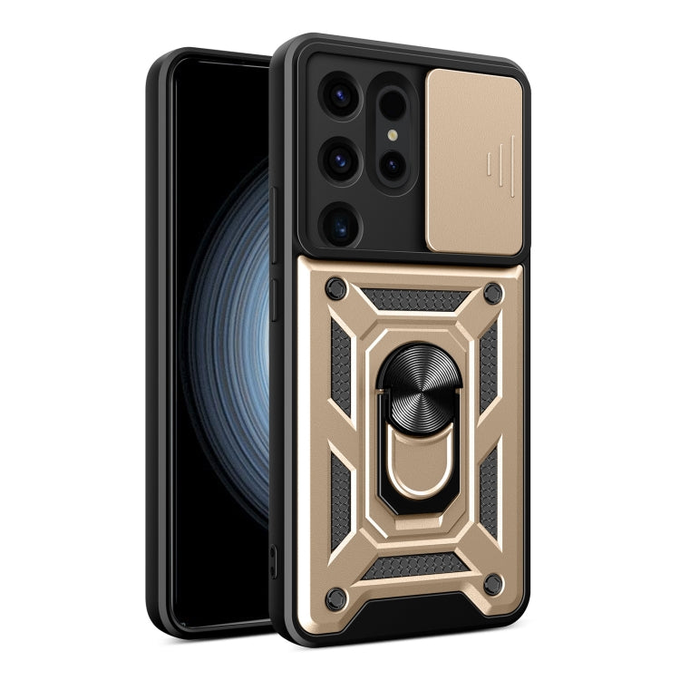 For Samsung Galaxy S24 Ultra 5G Sliding Camera Cover Design TPU+PC Phone Case(Gold) - Galaxy S24 Ultra 5G Cases by PMC TechLife | Online Shopping South Africa | PMC TechLife