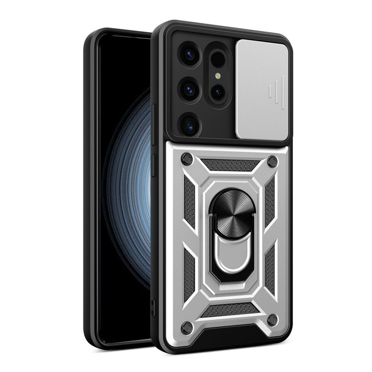 For Samsung Galaxy S24 Ultra 5G Sliding Camera Cover Design TPU+PC Phone Case(Silver) - Galaxy S24 Ultra 5G Cases by PMC TechLife | Online Shopping South Africa | PMC TechLife