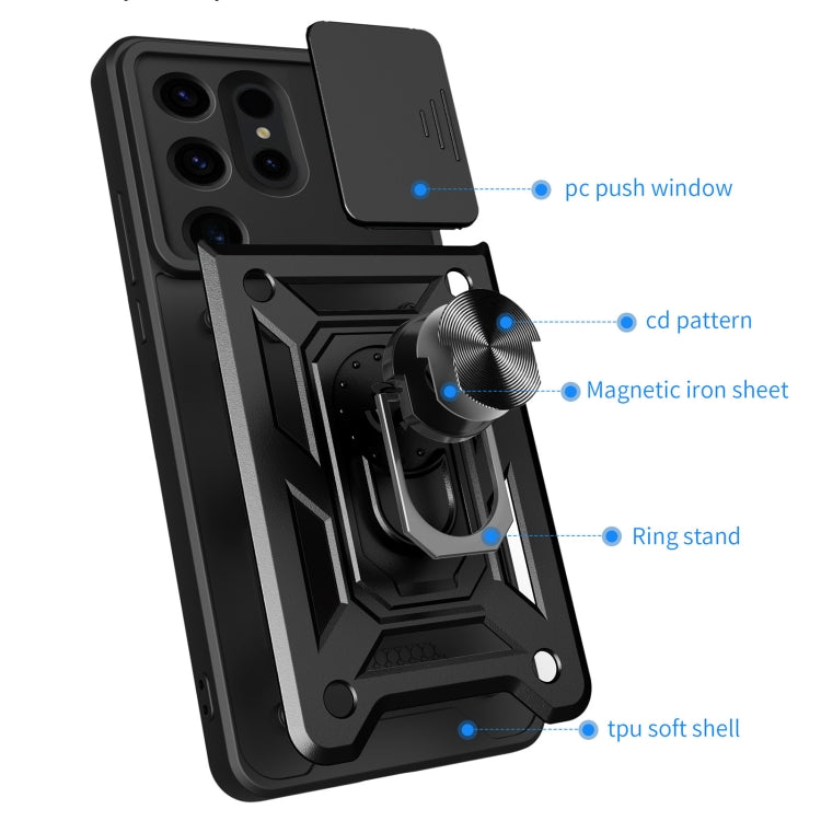 For Samsung Galaxy S24 Ultra 5G Sliding Camera Cover Design TPU+PC Phone Case(Silver)