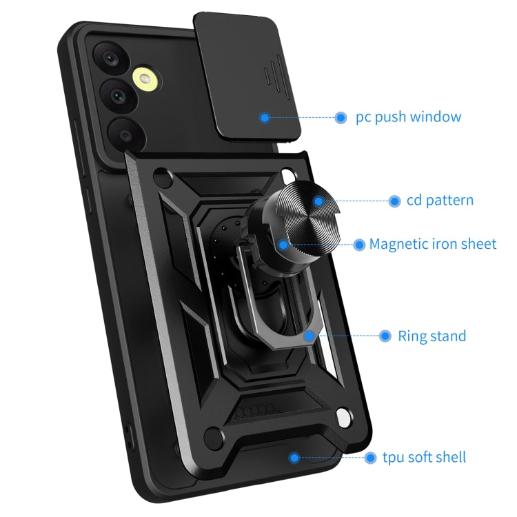 For Samsung Galaxy A25 5G Sliding Camera Cover Design TPU+PC Phone Case(Black)