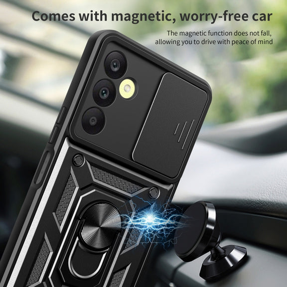For Samsung Galaxy A25 5G Sliding Camera Cover Design TPU+PC Phone Case(Black)
