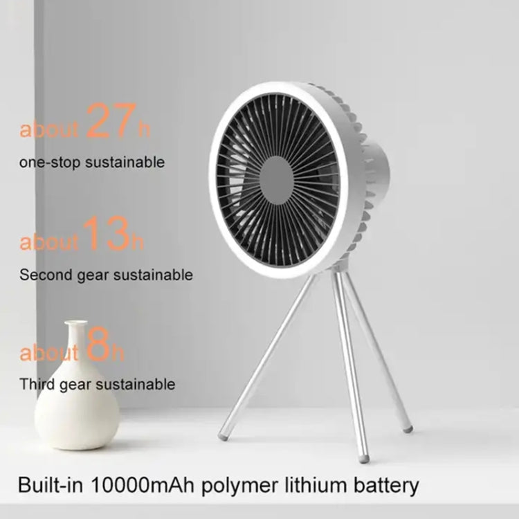 DQ212 10000mAh Outdoor Portable Camping Fan Tent Hanging Vertical Light(Black Grey)